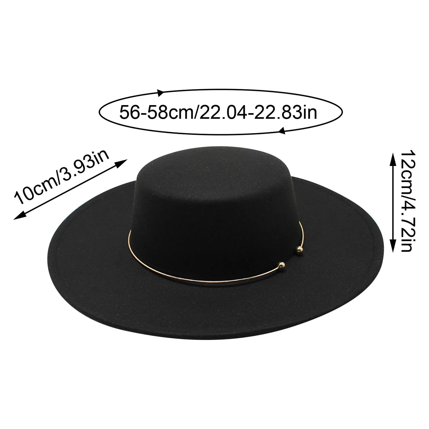 French Style Wide Brim Derby Top Hat, Elegant Dress Hat