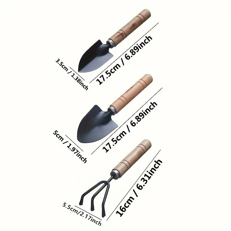 3pcs/set, Garden Tool Set, Rake, Small Shovel, Large Gardening Plant Shovel