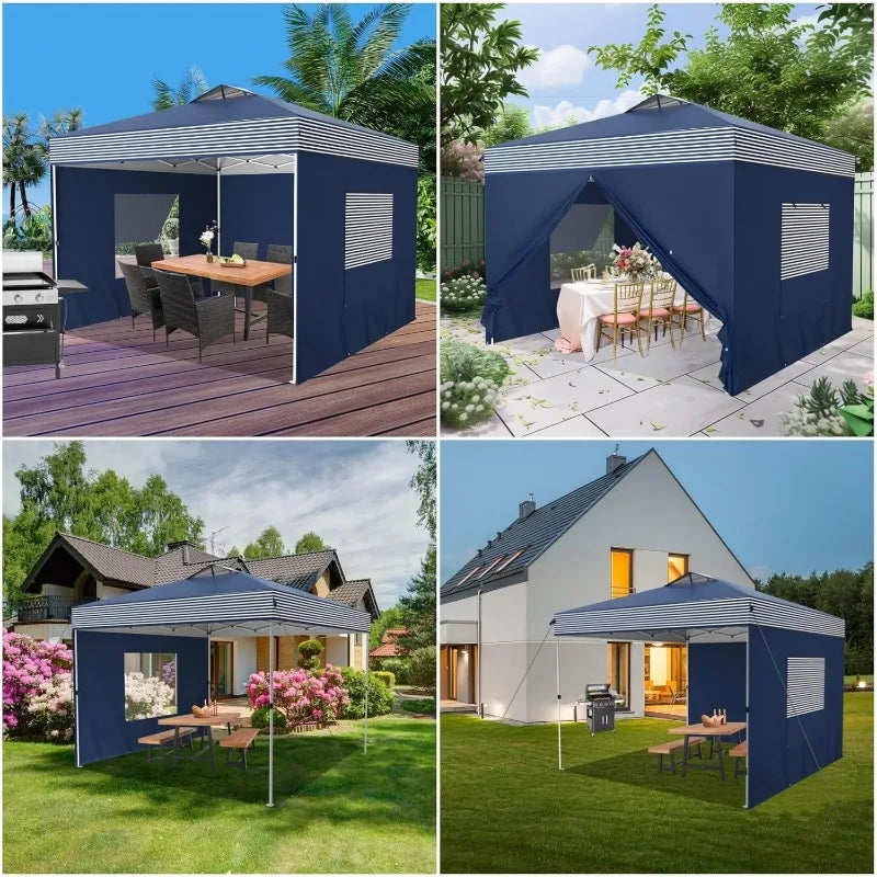 10x10 Pop Up Canopy Tent with Removable Sidewalls, Instant Portable Shelter