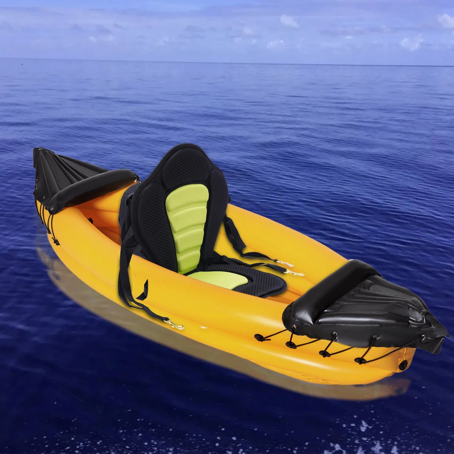 Deluxe Upholstered Kayak Seat with Storage Pocket, Fishing Boat Seat, Quick and Easy Assembly