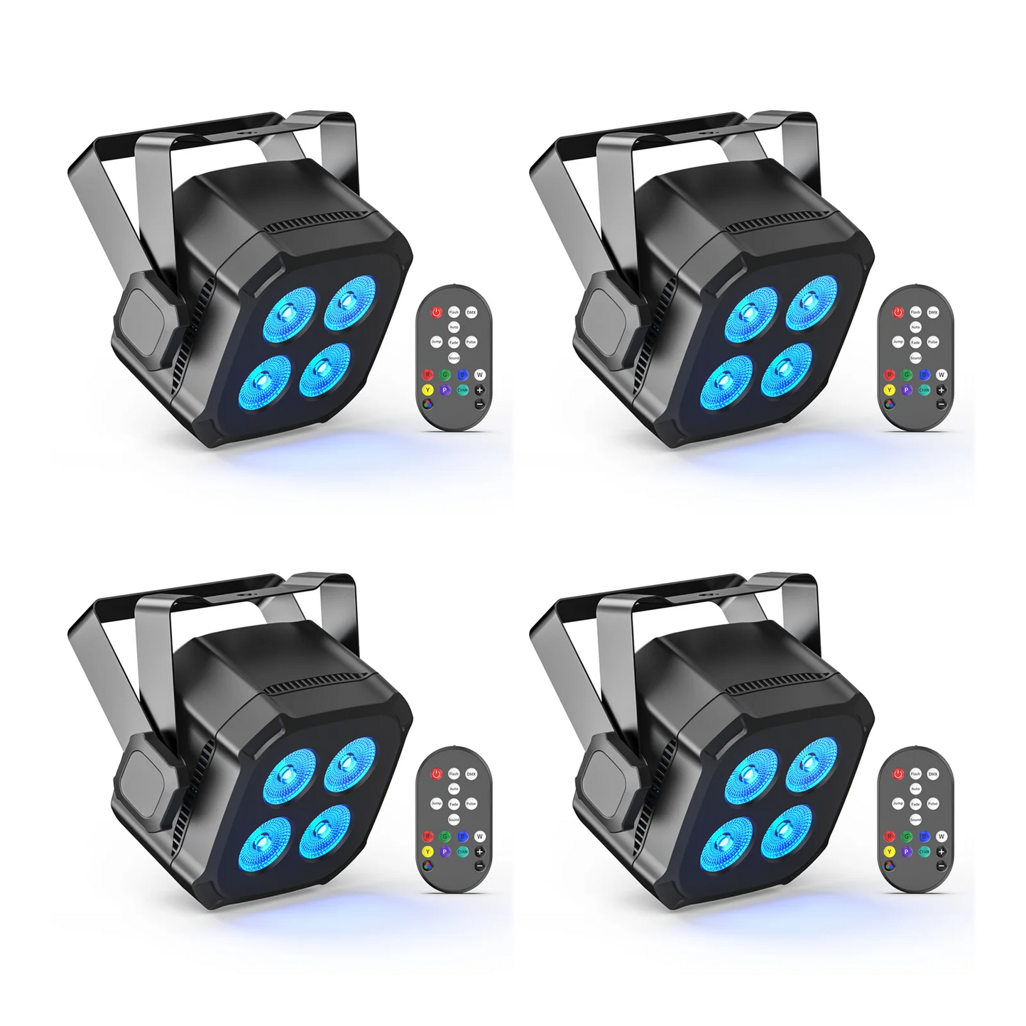 4Pcs 30W Stage Lights, 4x8W Led Light, Remote & DMX Controlled Stage Light