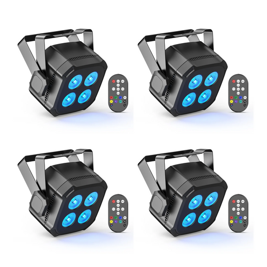 4Pcs 30W Stage Lights, 4x8W Led Light, Remote & DMX Controlled Stage Light