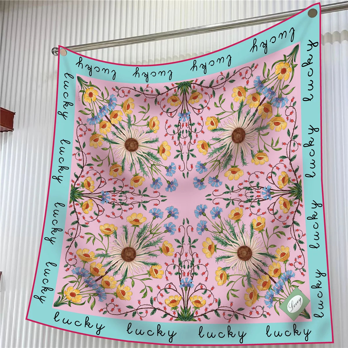 Square Scarf Women Fashion Floral Twill Silk Head Scarf For Lady