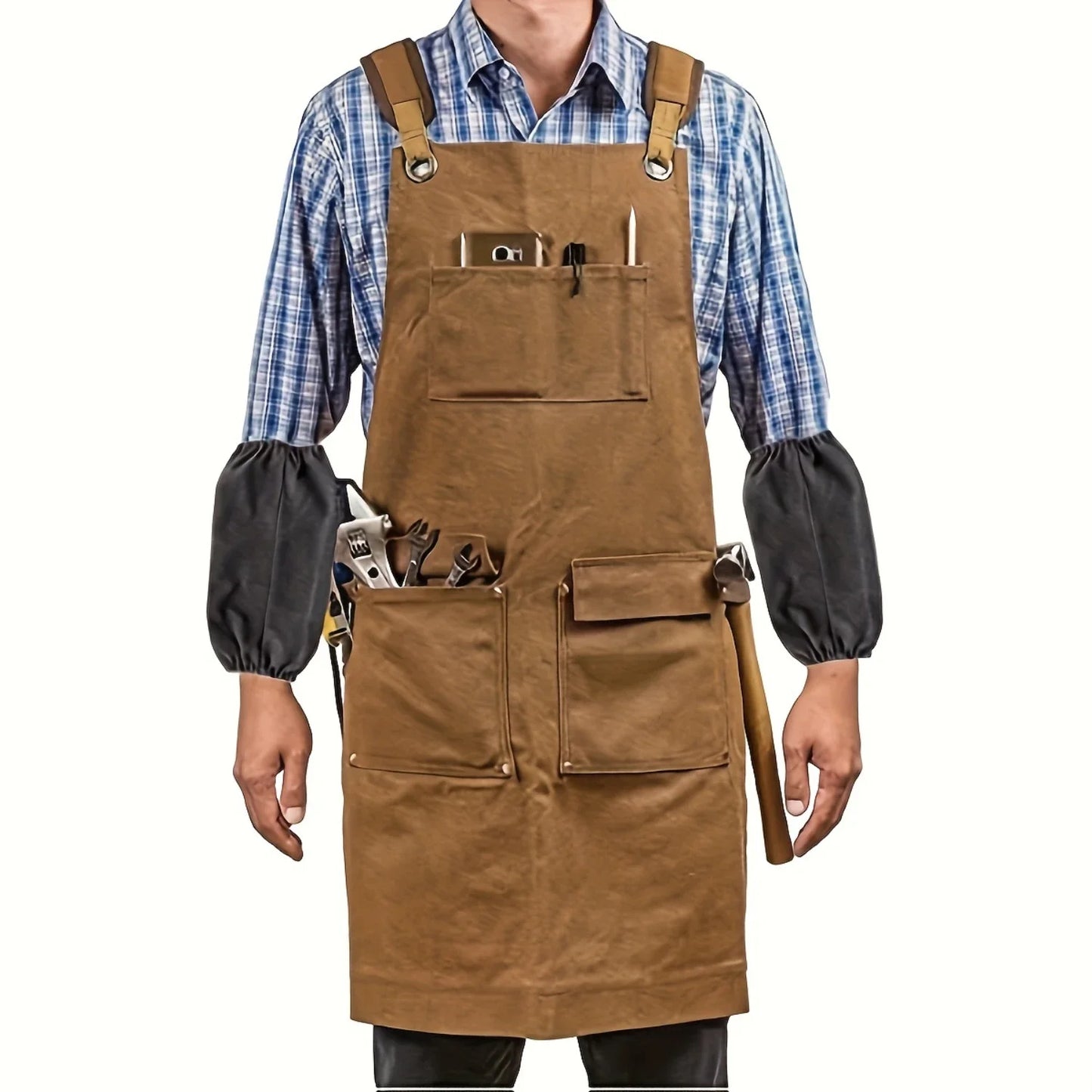 Waxed Canvas Apron with 9 Tool Pockets and Holders