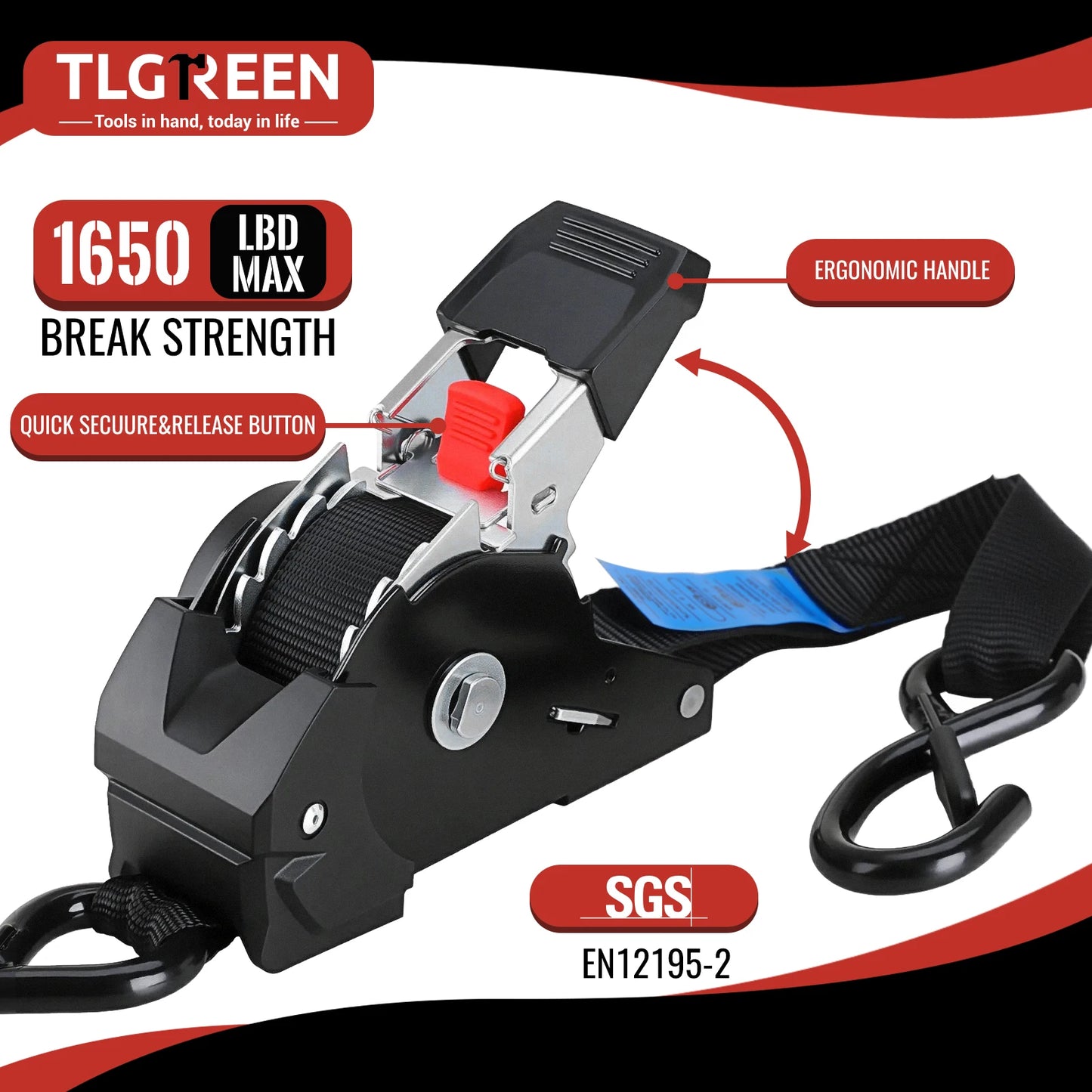Automatic Ratchet Straps, 2/4/8Pcs, 3Mx25mm, Self-retracting Ratchet Straps with S-hooks 748Kg Breaking Strength Tie-down Straps