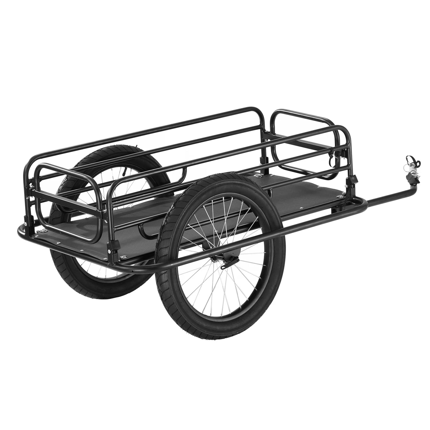 275 lbs Bike Cargo Trailer, Bicycle Wagon Cart. Foldable Compact Storage with Universal Hitch 20" Wheels fits Most Bikes