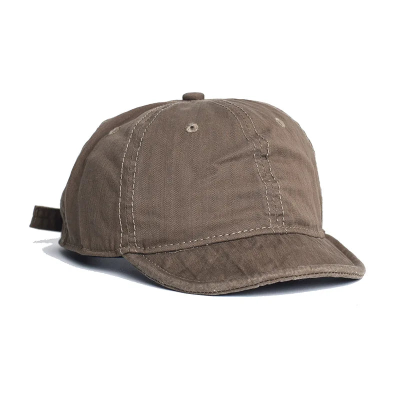 Short Brim Cotton Cap Men, Women, Adjustable Low Profile