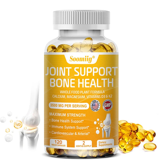 Calcium Magnesium, Vitamin D3 & K2 - Supports healthy joint structure, function & comfort, muscle, immunity, bones, non-GMO