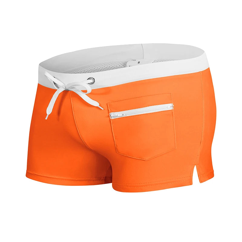 Men's Summer Swim Trunks with Mesh Liner Zipper, Pocket Stretchy Comfy Quick Dry Swimming Shorts