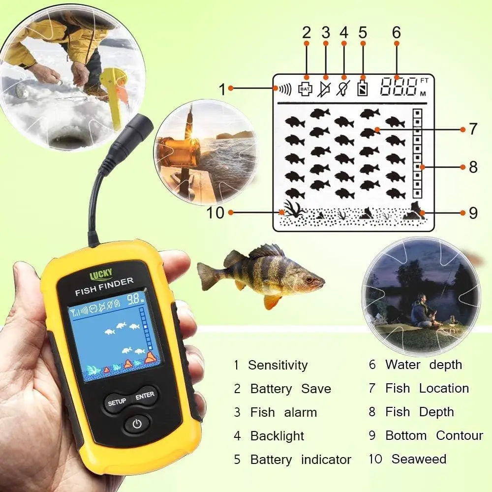 Small Portable Fish Finder, Handheld Fish Finders. Can be used for Ice Fishing