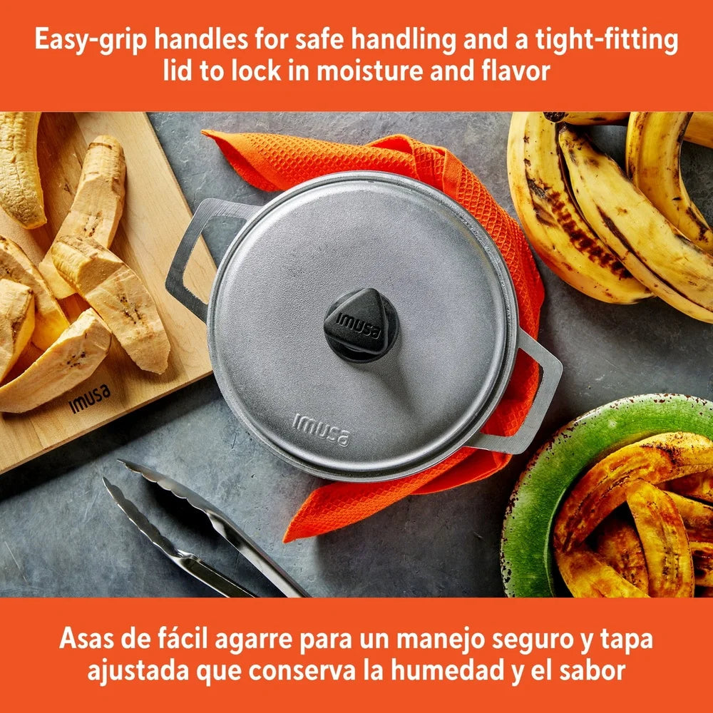 3.7qt Cast Aluminum  Durable Nonstick Cooking Pot with Lid Ideal for Rice, Stews, Soups, Beans.  Versatile Kitchen Essential Oven