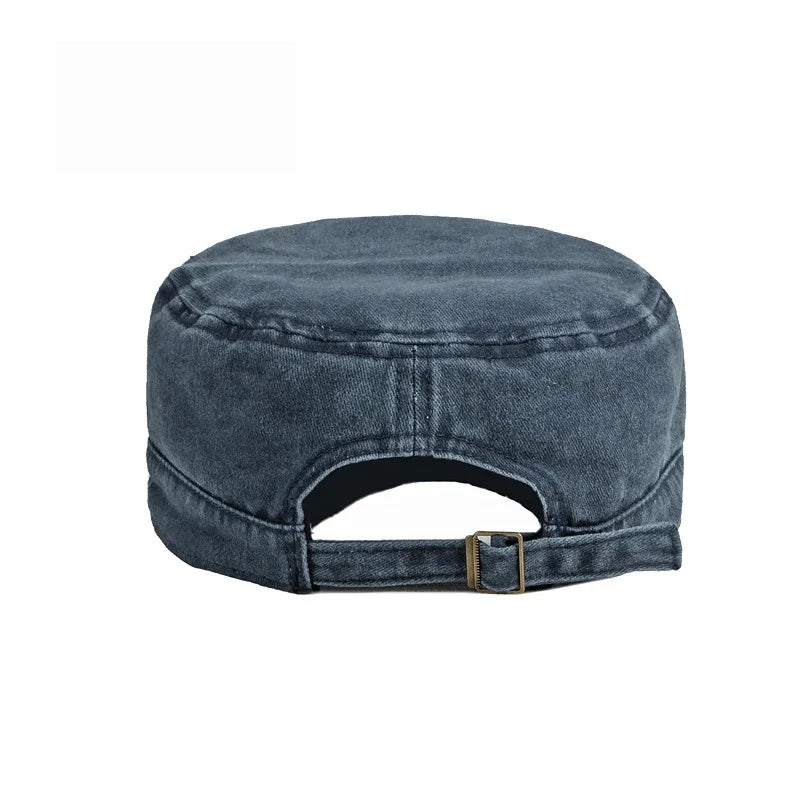 Spring Summer Short Brim Army Hat Men Women Outdoor Retro Washed Cotton Big Head Sunshade Flat Caps Military Cap Fishing Hats