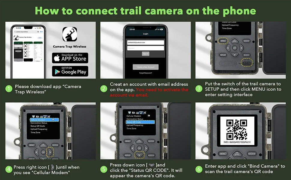 4G Hunting Trail Camera 1080P 24MP Game Camera with Night Vision Waterproof  Camera for Wildlife Monitoring