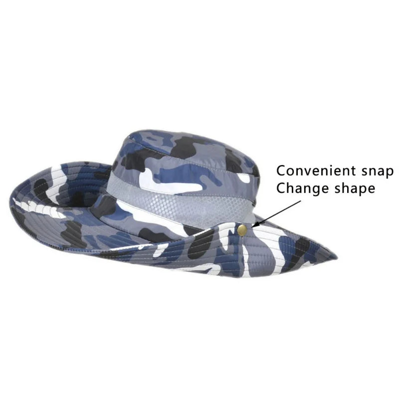 Men Breathable Sun Hat, Wide Brim