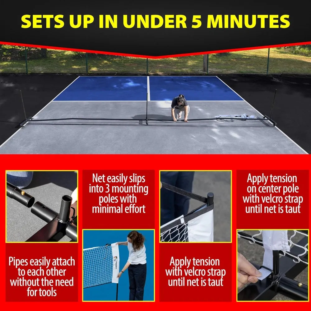 Deluxe Heavy Duty Pickleball Net with Wheels