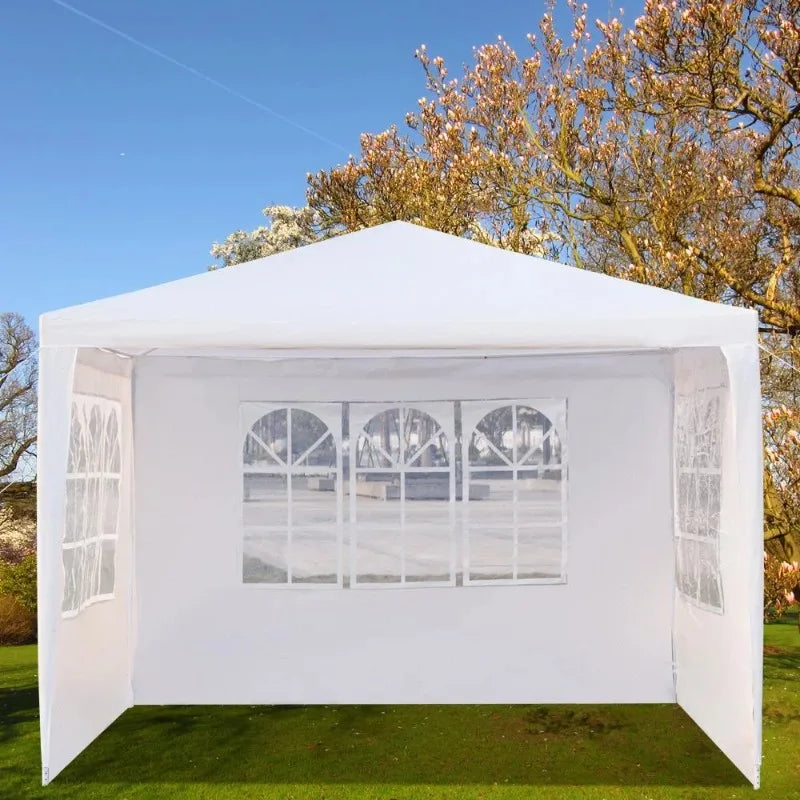 Party Wedding Tent Outdoor Gazebo Canopy with 3 Sidewalls Canopy 10' X 10'