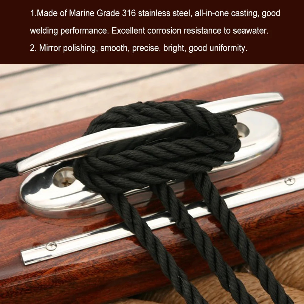 New Stainless Steel Boat Deck Foldable Cleat Portable 5-inch Pre-drilled Mirror Polished Replace Mooring Cleats Hardware
