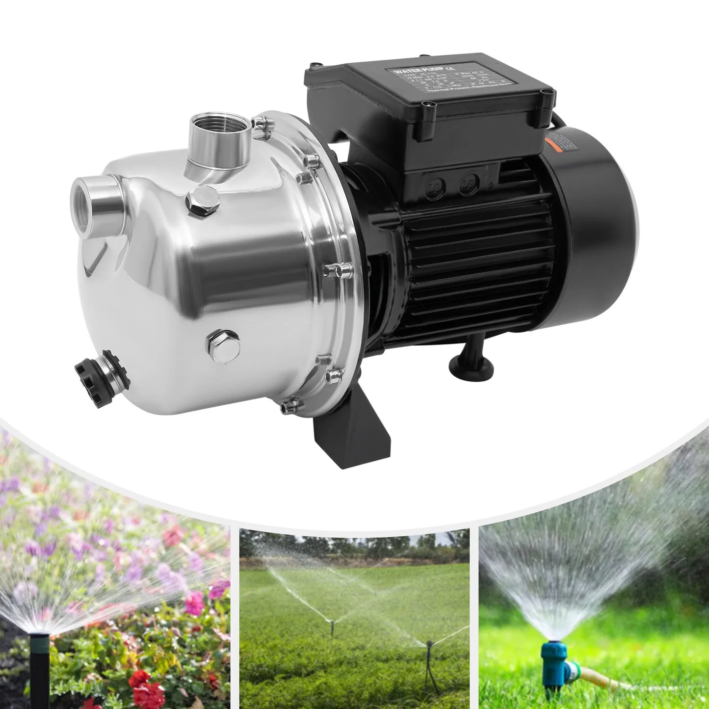 1.5 HP Garden Jet Pump, Shallow Well Sprinkler Booster, Water Transfer for  Lawn Irrigation System, Lake Fountain, 115v