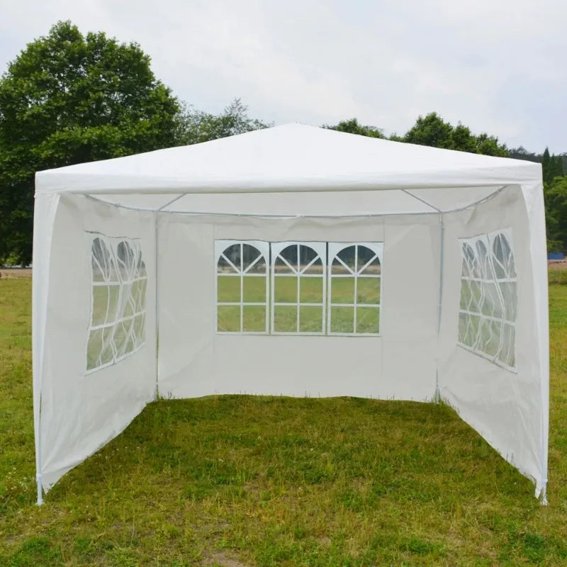 Party Wedding Tent Outdoor Gazebo Canopy with 3 Sidewalls Canopy 10' X 10'