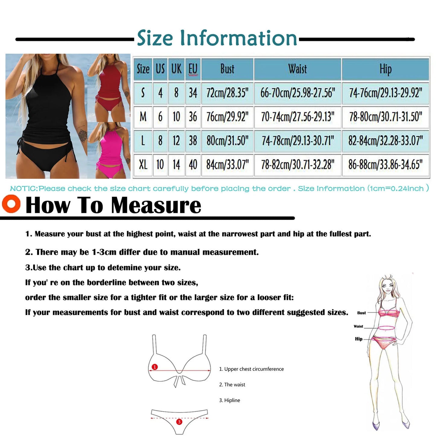 Women's Swimsuit Sleeveless Backless Crop Top. Solid Color Bathing Suit