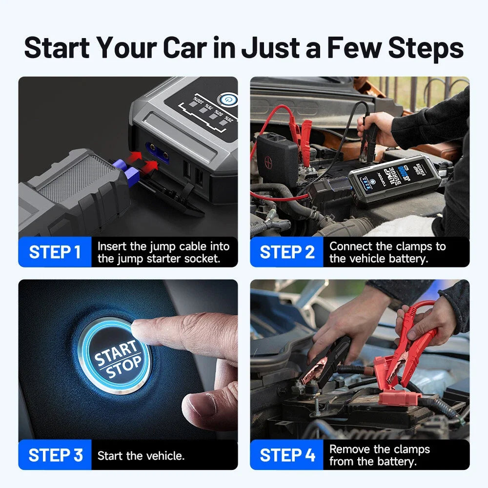 Jump Starter Power Bank, 12V Car Starting Device 16000Mah Battery Jump Start for Car Booster