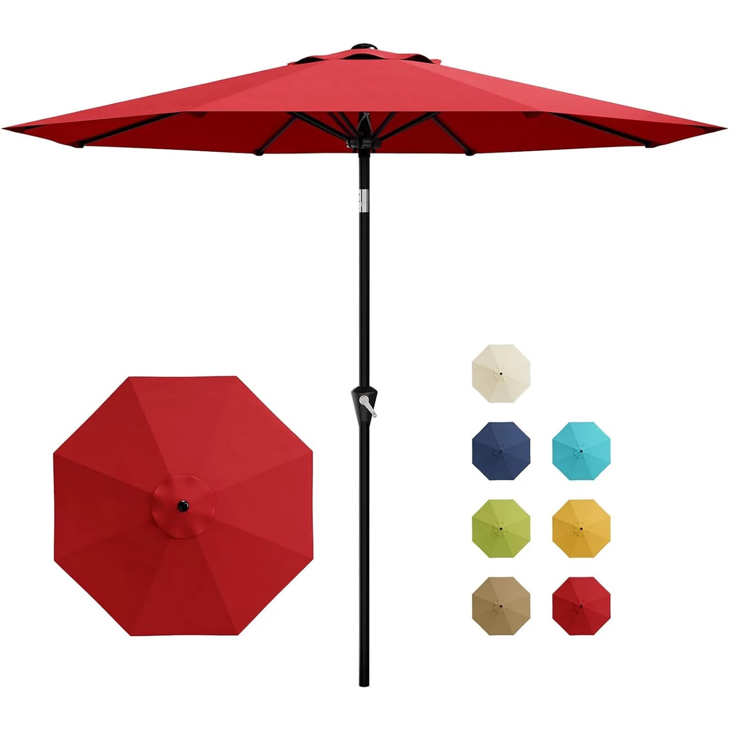 10FT Patio Umbrella, Outdoor Table Umbrella With Crank Lift & Tilt. Sunshade Waterproof For Garden, Yard, Pool, Deck