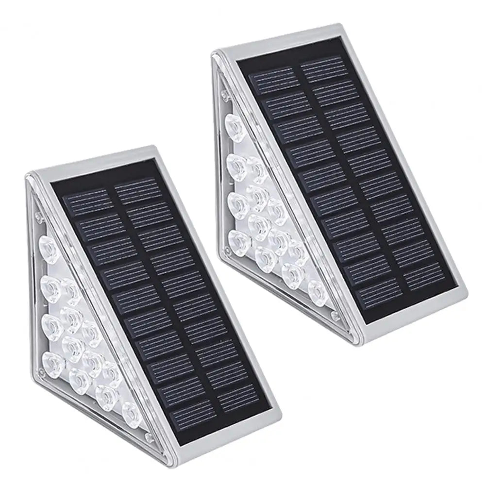 2Pcs Outdoor Step Light Solar Deck Lamp High Brightness Waterproof No Wiring Required Easy to Install