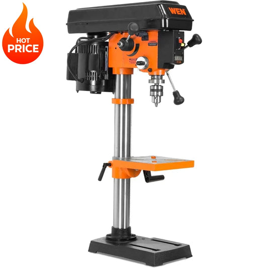 5-Amp 10-Inch Variable Speed Cast Iron Benchtop Drill Press with Laser
