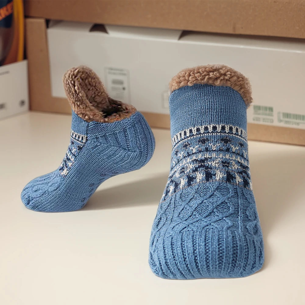 Men Women Winter Indoor Home Slippers Socks Non Slip Carpet Sock Warm Thermal