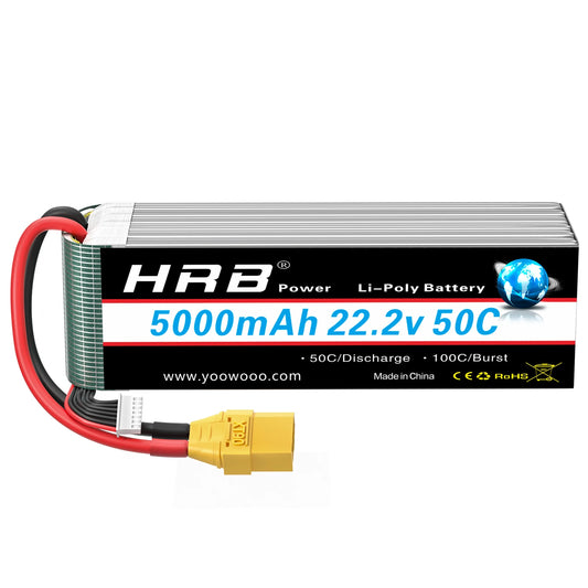 1/2PCS  Lipo Battery 22.2V 5000mah Drone Battery 50C With XT90 Connector for Quadcopter