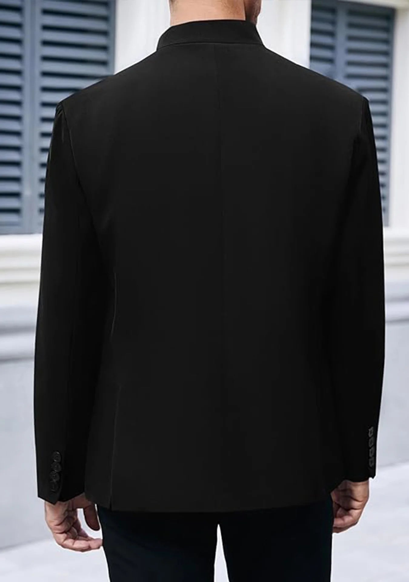 Mens Casual Suit Blazer Stand Collar Lightweight