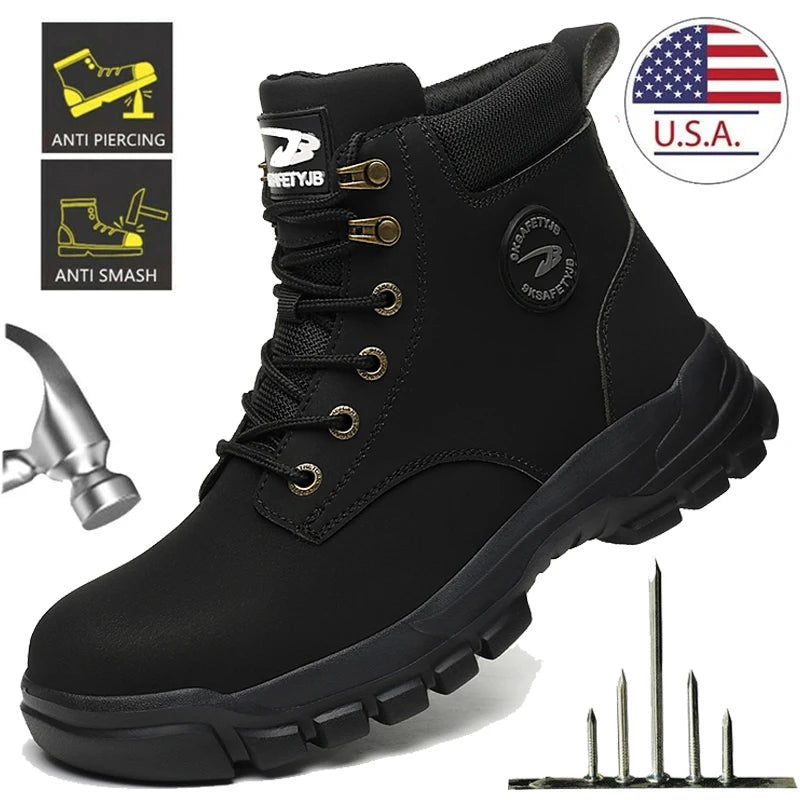 Men Safety Shoes Protective Sneakers Steel Toe Cap
