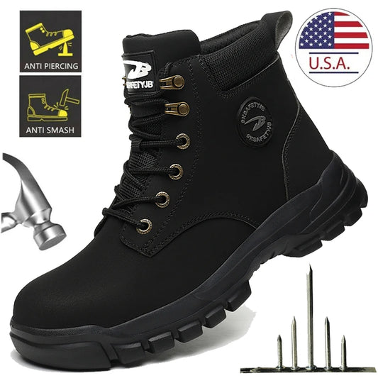 Men Safety Shoes Protective Sneakers Steel Toe Cap