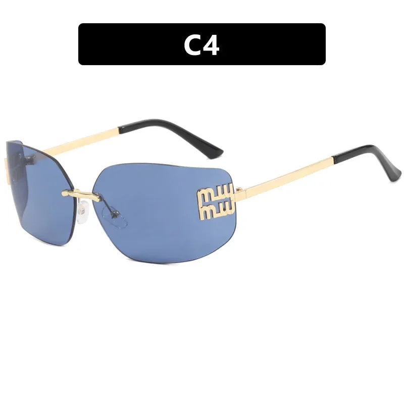 Frameless Design Sunshade Metal Women's Sunglasses High Quality Decoration