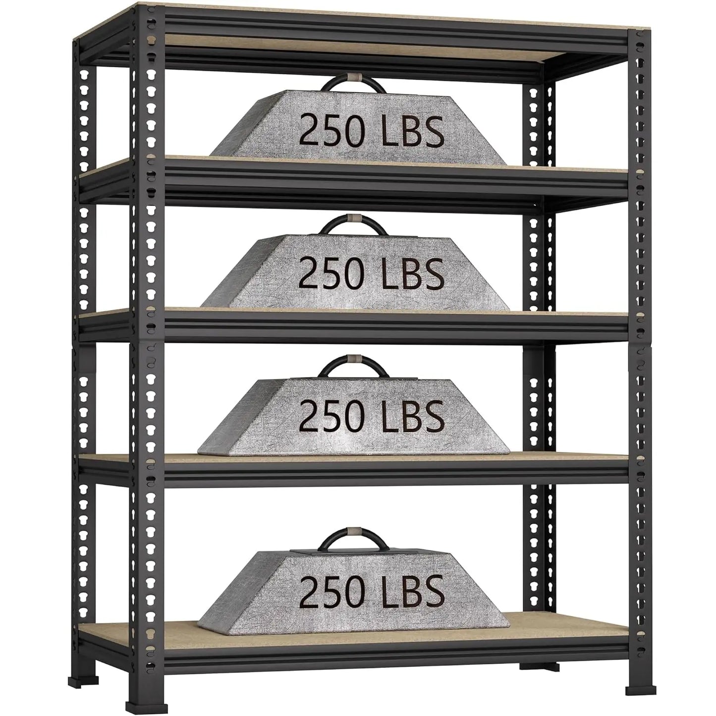 48" W Metal Garage Shelving 5-Tier Adjustable Heavy Duty Storage Unit for Warehouse Pantry Closet Kitchen, Customized