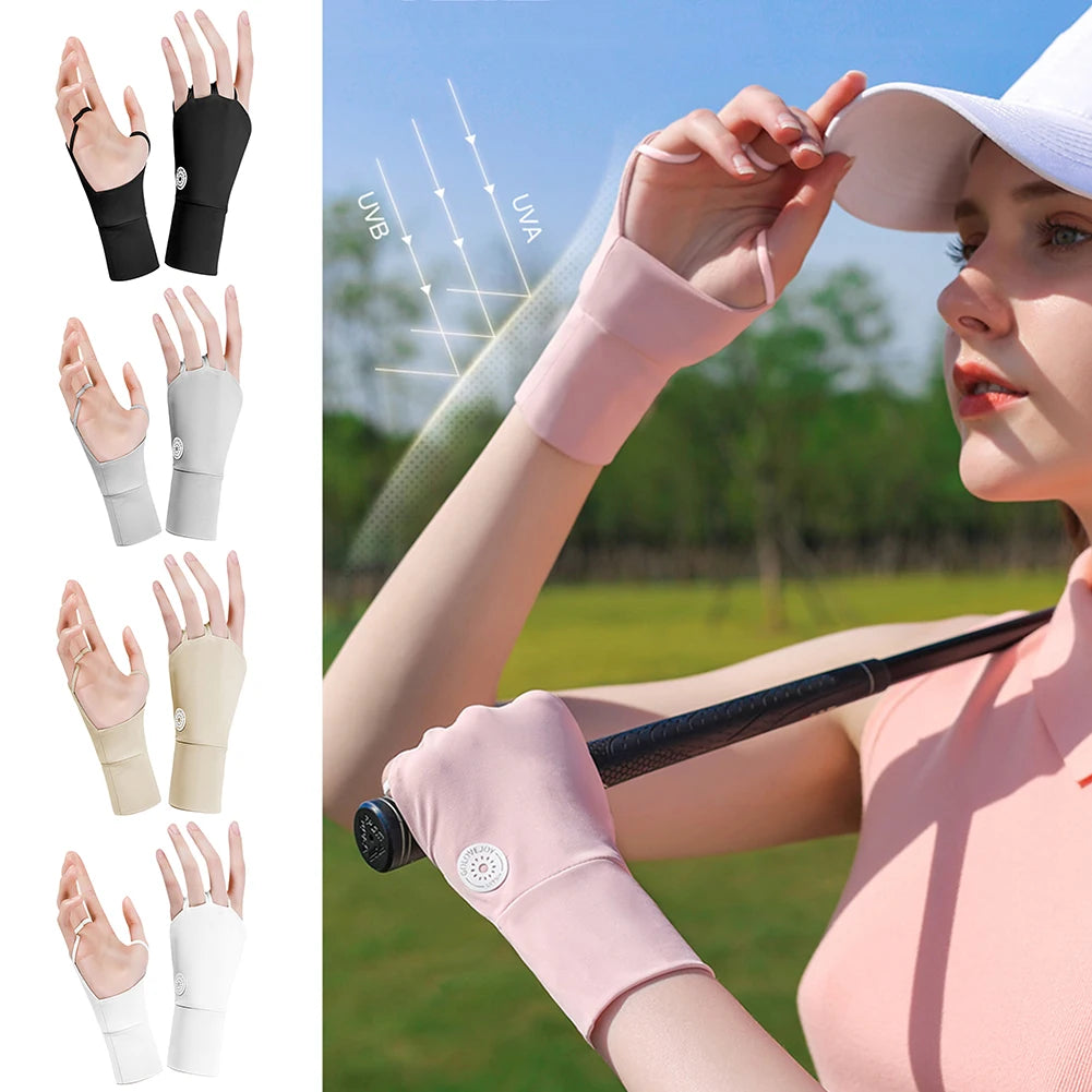 Women Open Fingered Gloves Cool Breathable