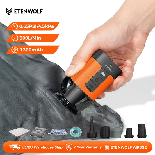 Electric rechargeable Air Pump 2600mAh Camping Light Outdoor Pump for Air Mattress Pool Floats Sleeping Pads