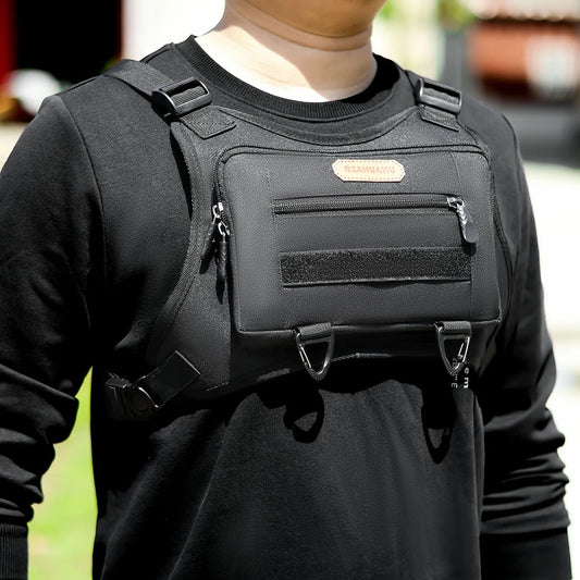 Front Chest Pack Multi-Pockets, Adjustable Strap