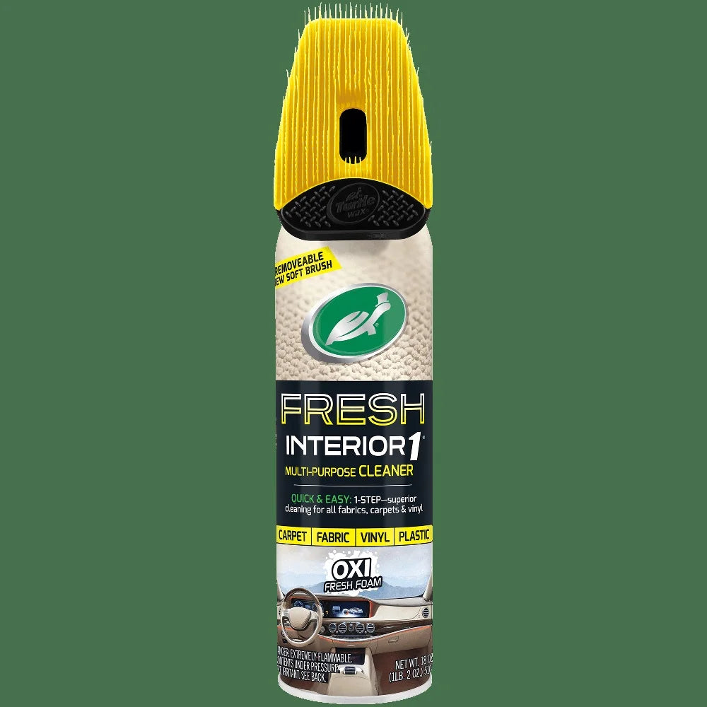 Interior Stain Remover, All Purpose Cleaner for Cars, Boats, Home Upholstery. Carpet Odor Eliminator, Deep Cleaning Brush 18 oz