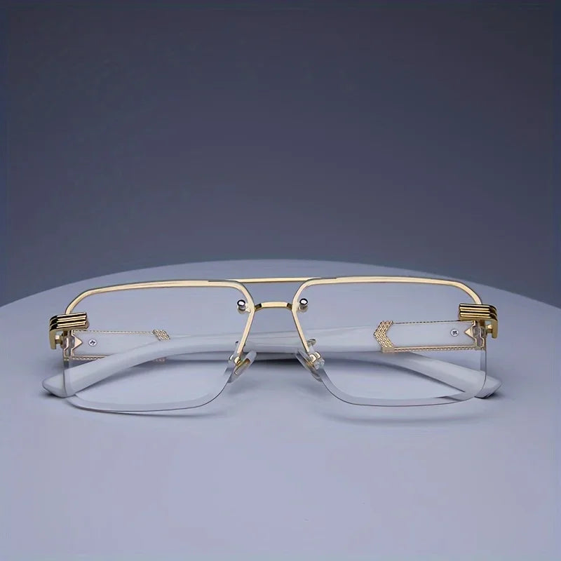 Fashion Rimless Sunglasses, Unisex Classic Small Square Summer Shades, You Choose the Color