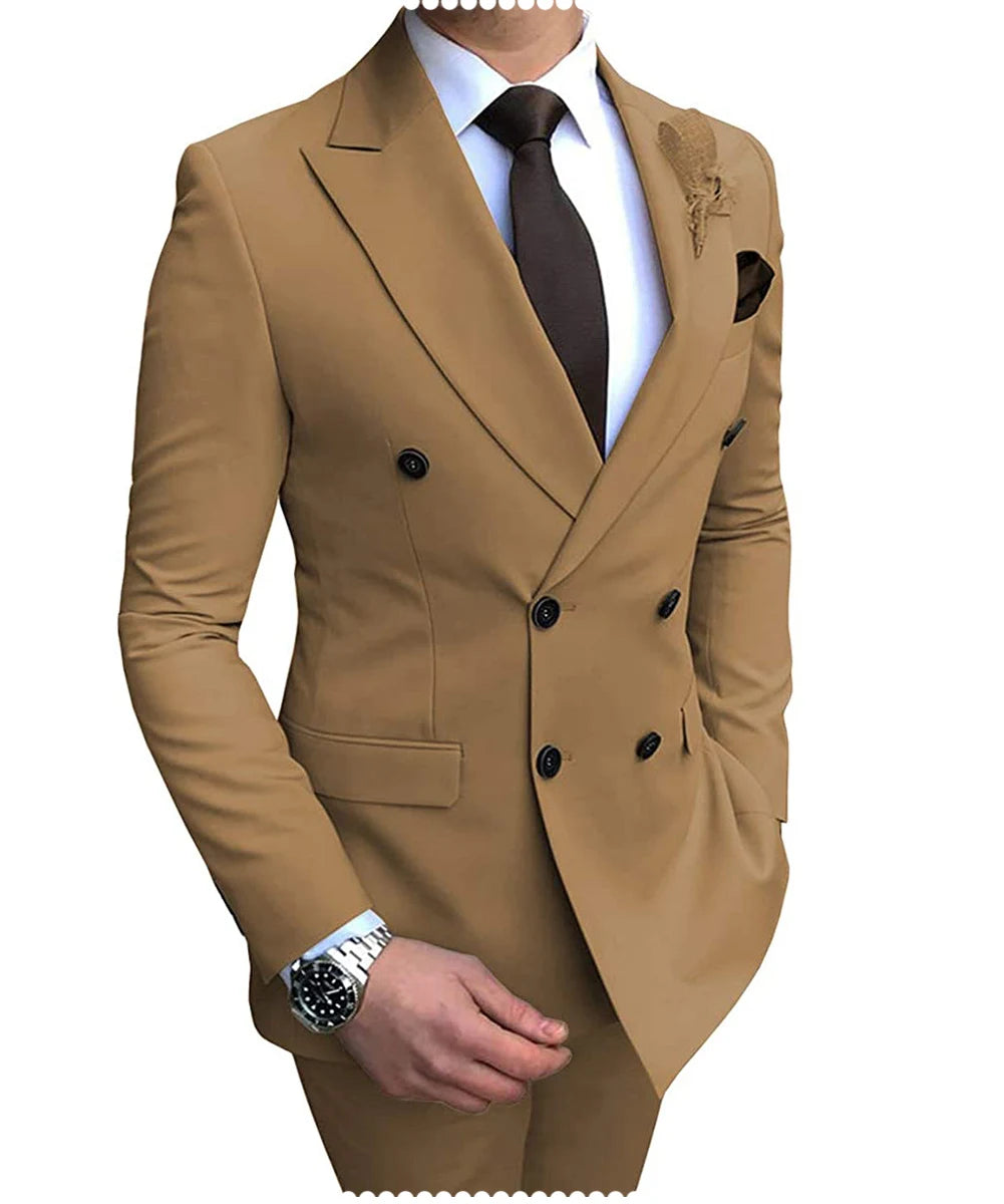 Men's Suits 2-Piece Set Double Breasted Jacket and pants
