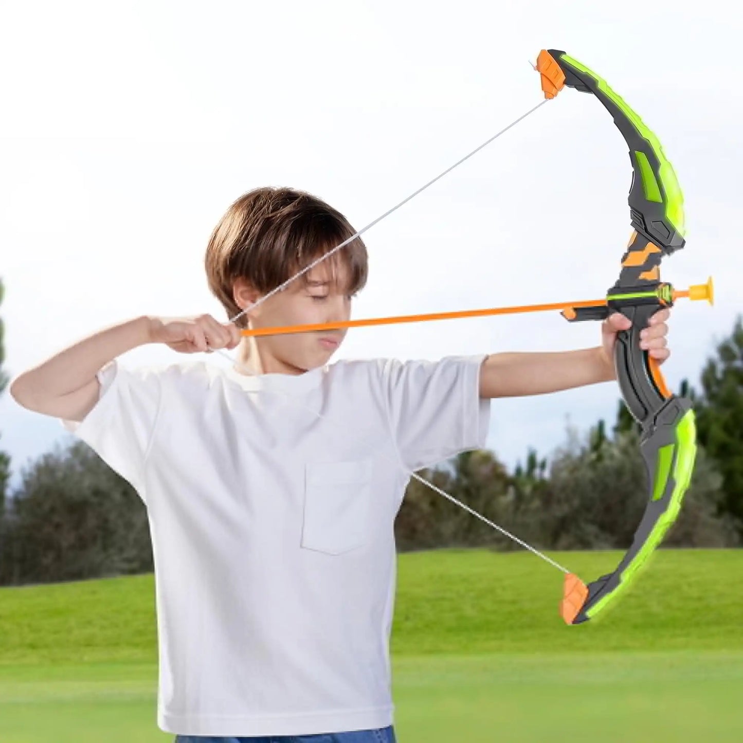 Kids Bow and Arrow Set with LED Flash Lights, Outdoor Archery Set. Toy with Suction Cup Arrows Great for Kids 6-12 Birthday Gift