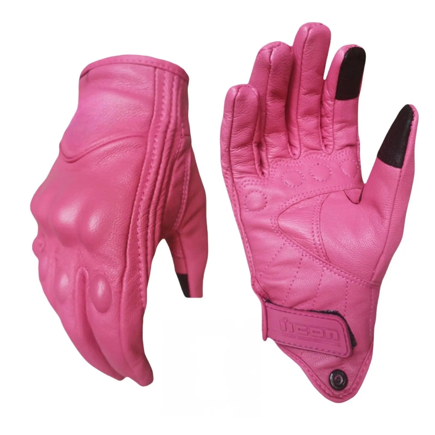 Women Pink Goatskin Leather Work, Riding Gloves