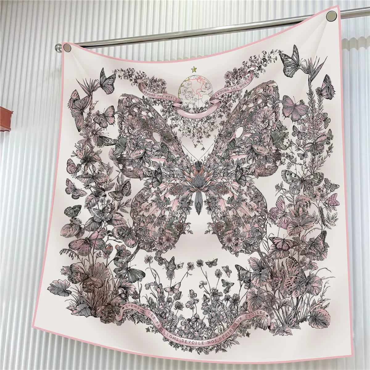Square Scarf Women Fashion Floral Twill Silk Head Scarf For Lady