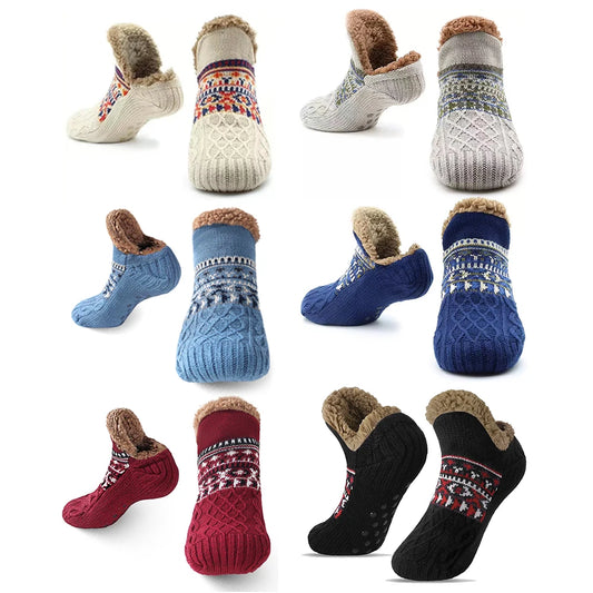 Men Women Winter Indoor Home Slippers Socks Non Slip Carpet Sock Warm Thermal