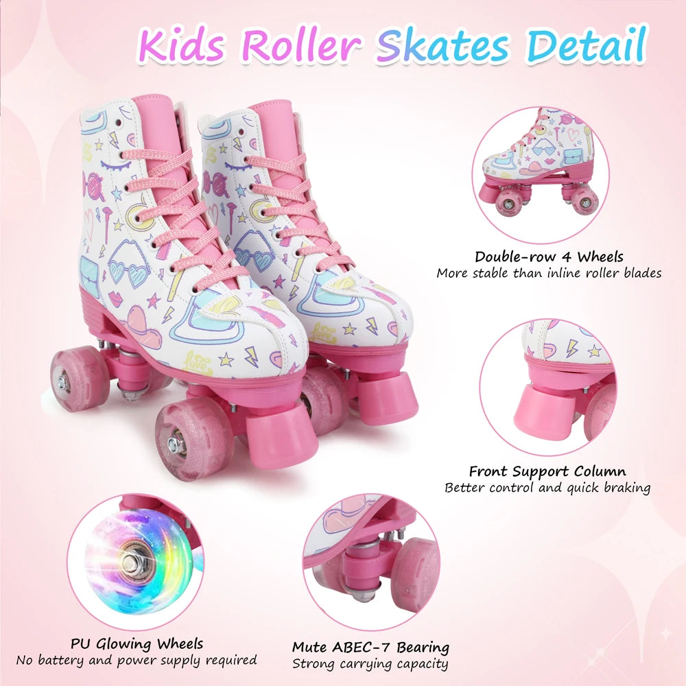 Outdoor Leather Roller Skates for Kids
