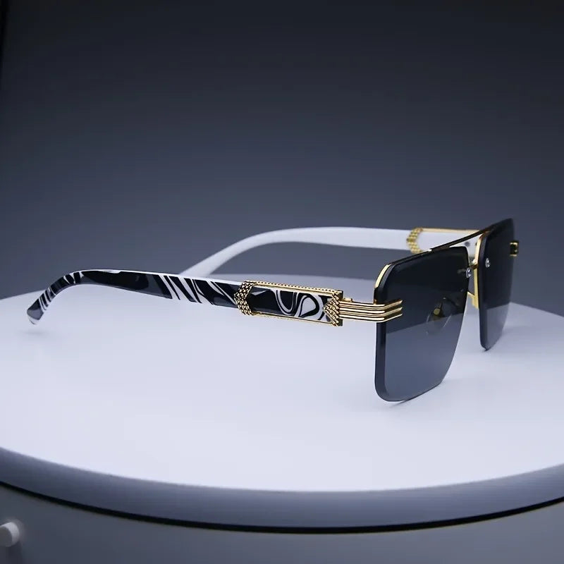 Fashion Rimless Sunglasses, Unisex Classic Small Square Summer Shades, You Choose the Color