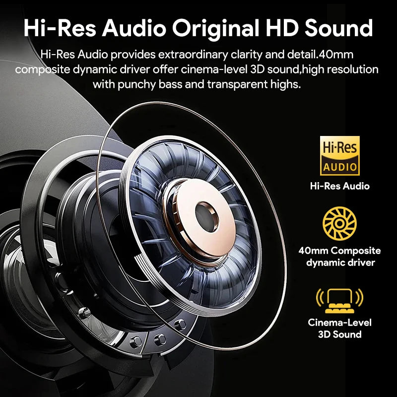 Wireless Headphones Bluetooth 5.4 Hi-Res Audio Over Ear Headset