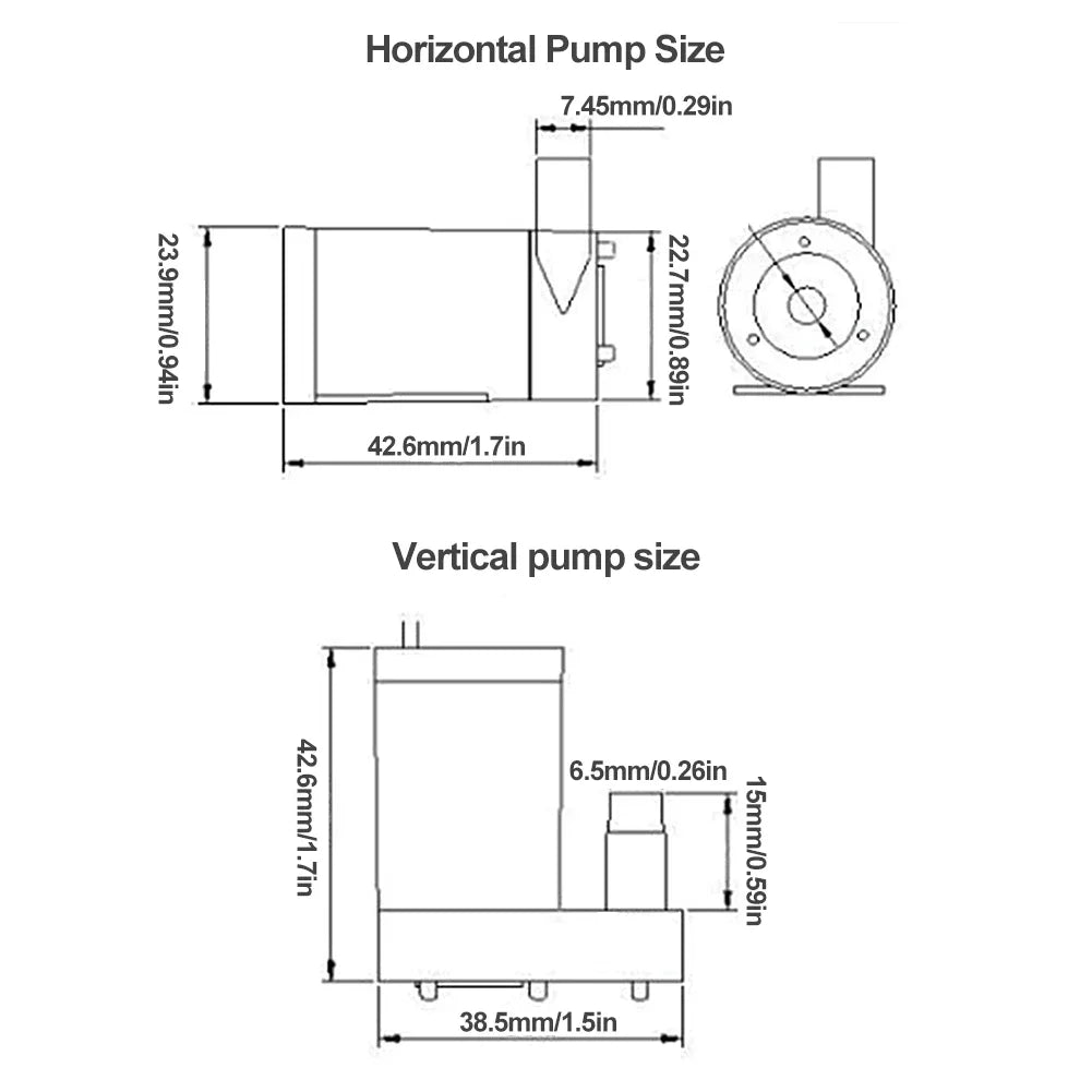 DC 3V 5V Micro Submersible Motor Pump with Flexible Tubing, Brushless Motor, Pump Silent, for Fish Tank, Fountain, Garden