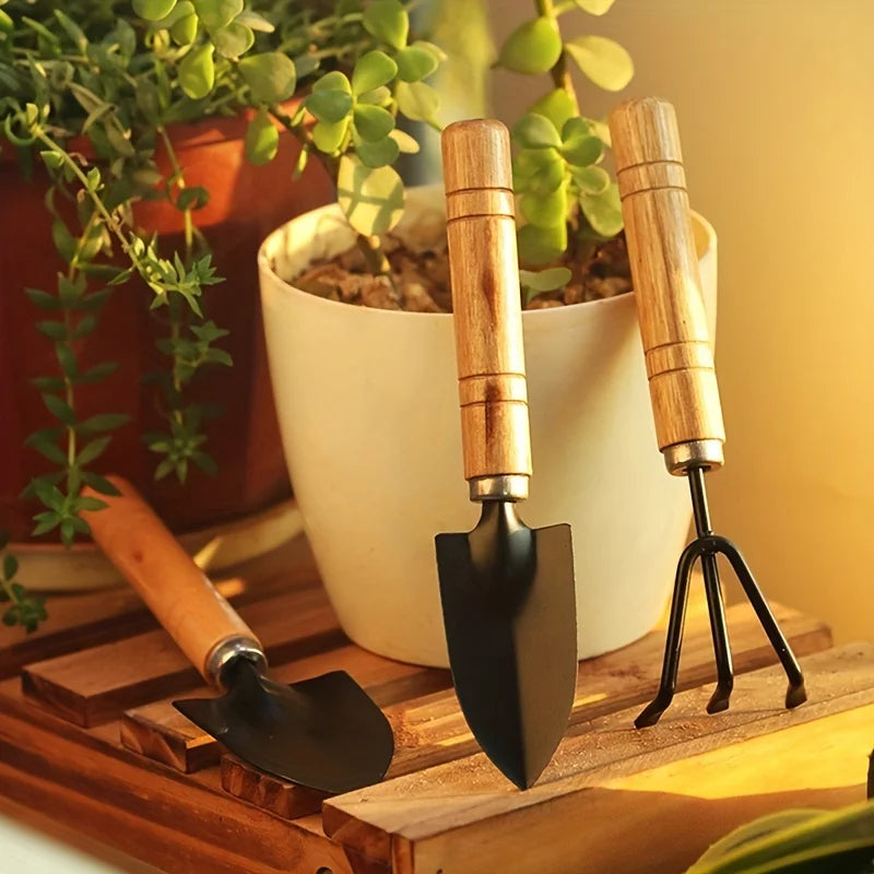 3pcs/set, Garden Tool Set, Rake, Small Shovel, Large Gardening Plant Shovel